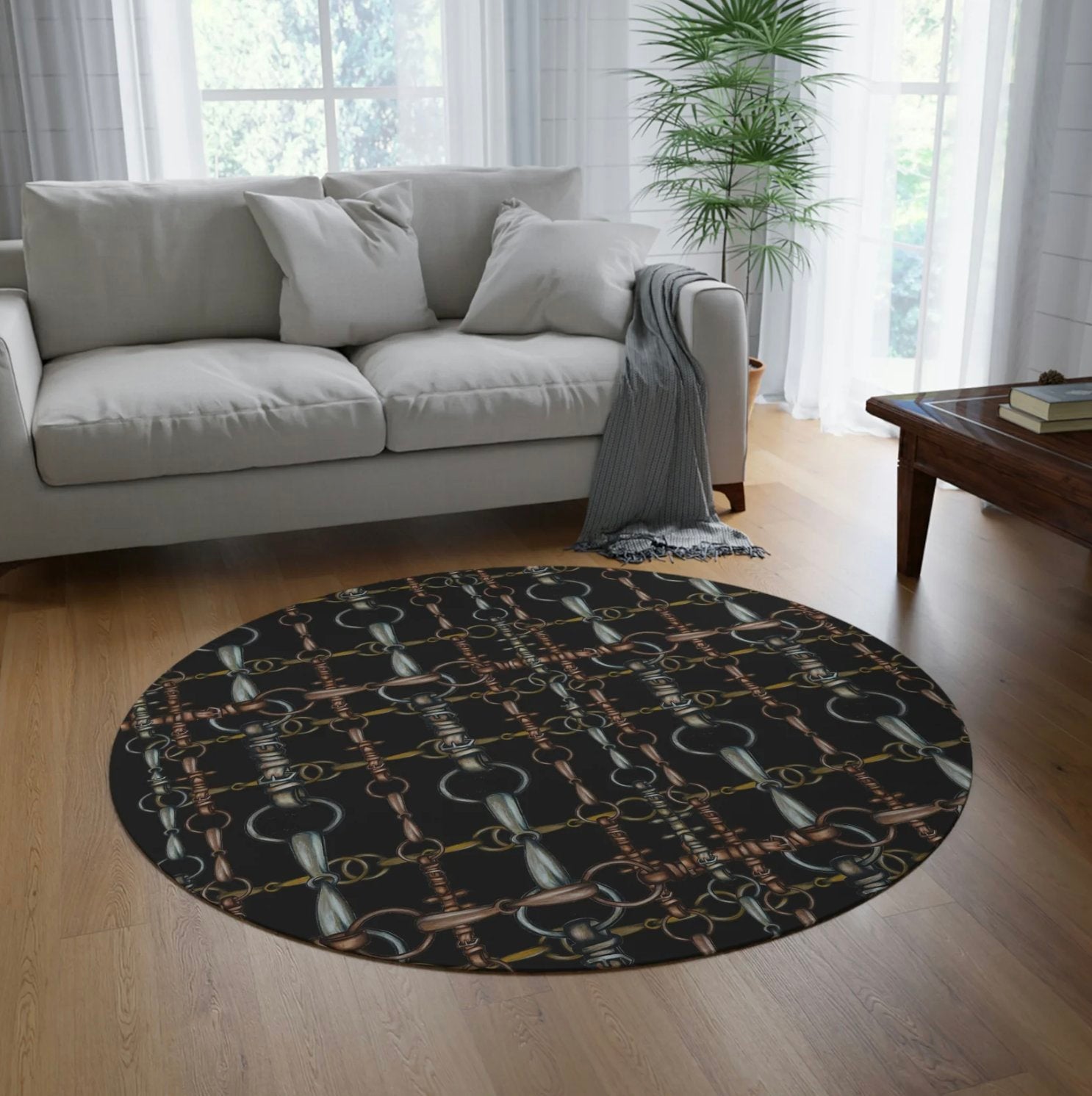 Cowboy Boot Round Carpet Floor Rug Living Room Bedroom Decor Round Area Rug  Carpet