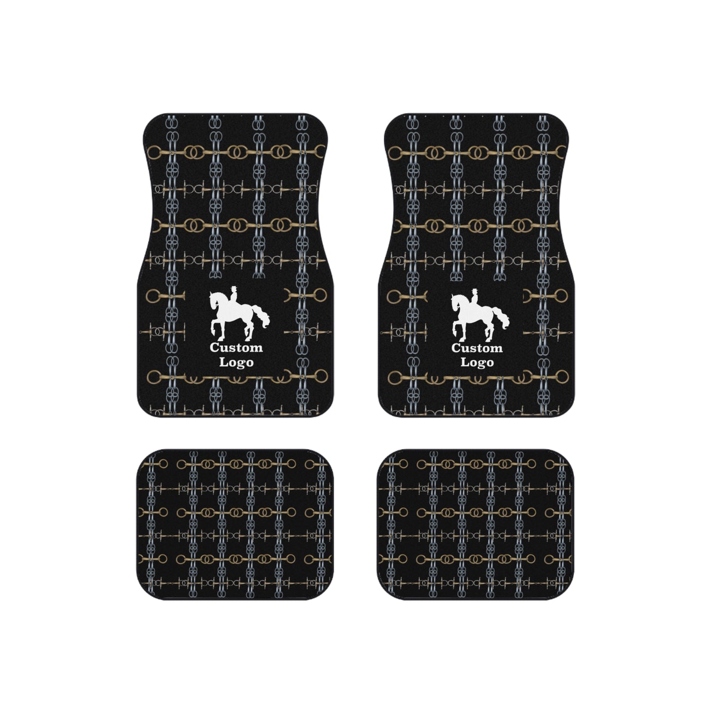 Customizable Black Bit Pattern Car Mats (Set of 4)