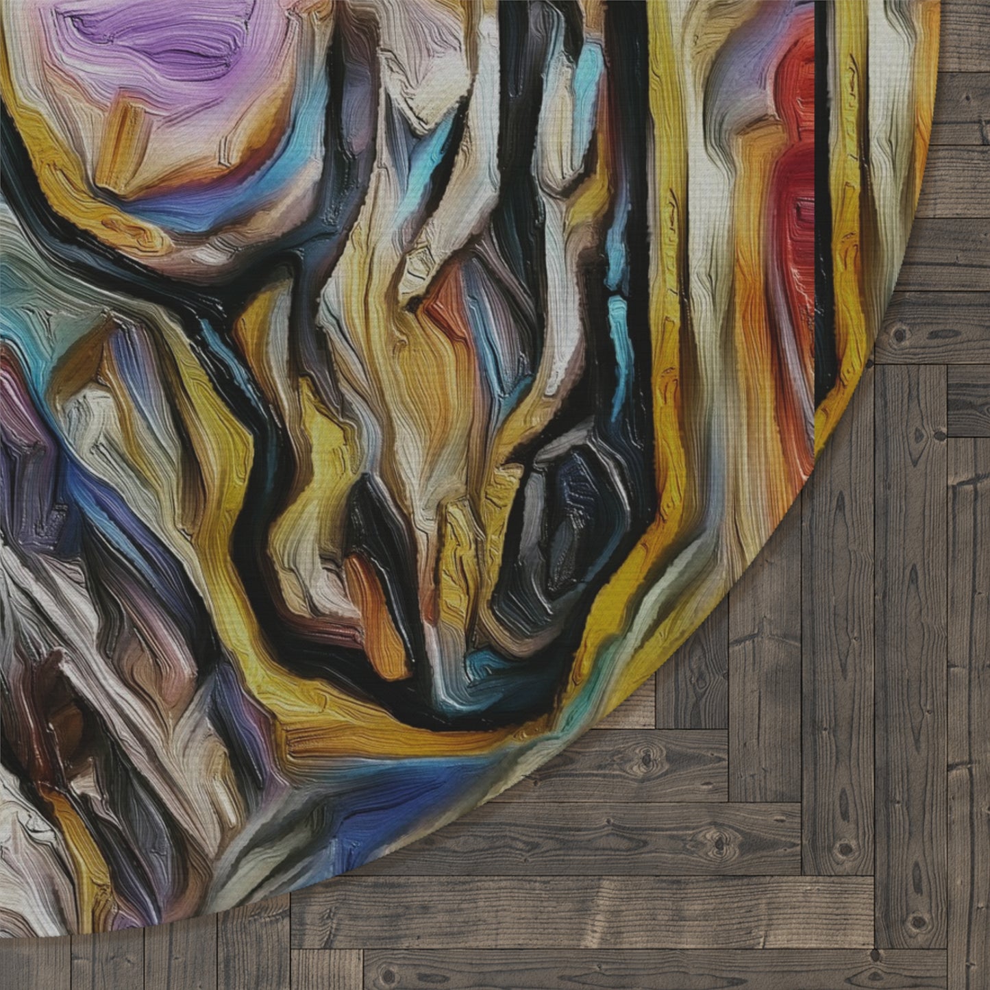 Original Equestrian Art Round Rug. My original Artwork printed on a rug. Home Decor. Show Stall Mat