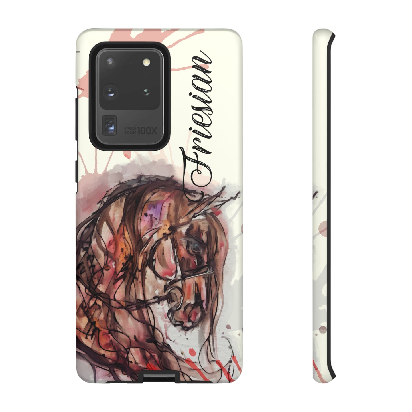 Friesian Watercolor Flower crown Horse Horse Lover Gift Study Tough Case Phone Case.