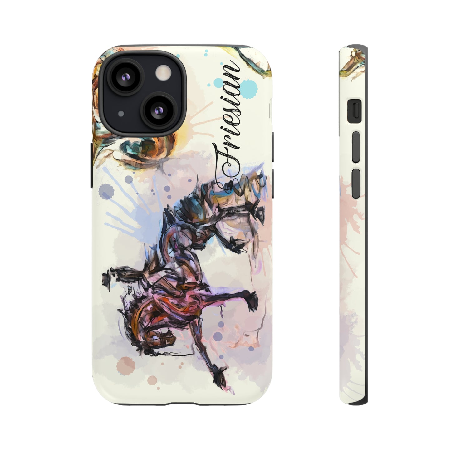 Friesian Watercolor Horse Horse Lover Gift Study Tough Case Phone Case.