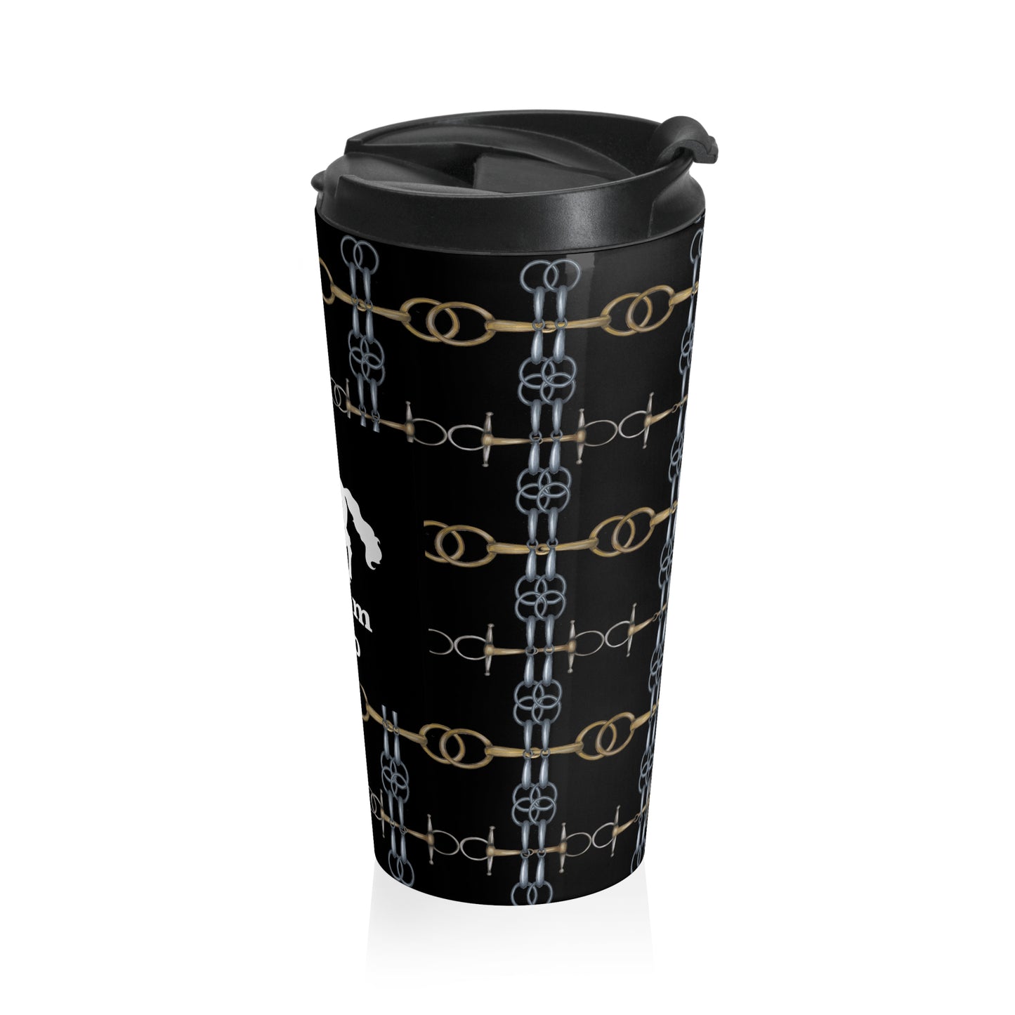 Customizable Black Bit Patten Stainless Steel Travel Mug
