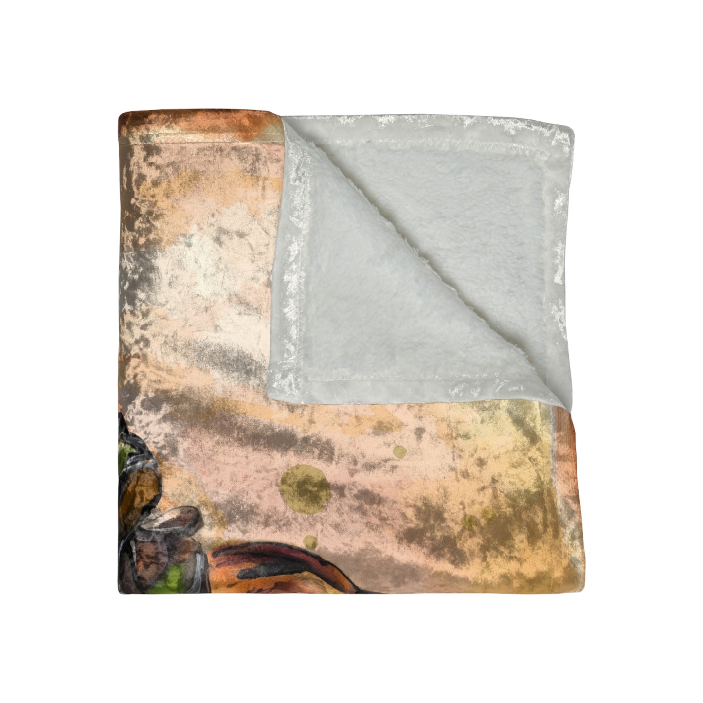 Hunter Jumper Eventing Fox and Hound equestrian crushed Velvet Throw.