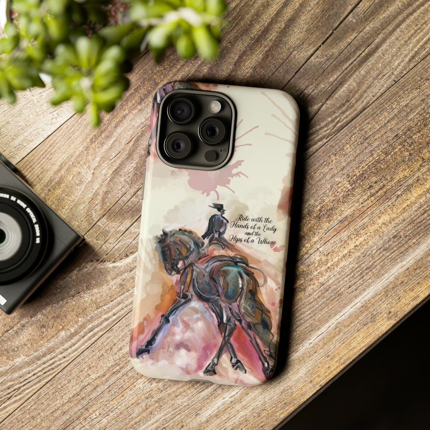 Raunchy Dressage Watercolor Horse Horse Lover Gift Study Tough Case Phone Case.