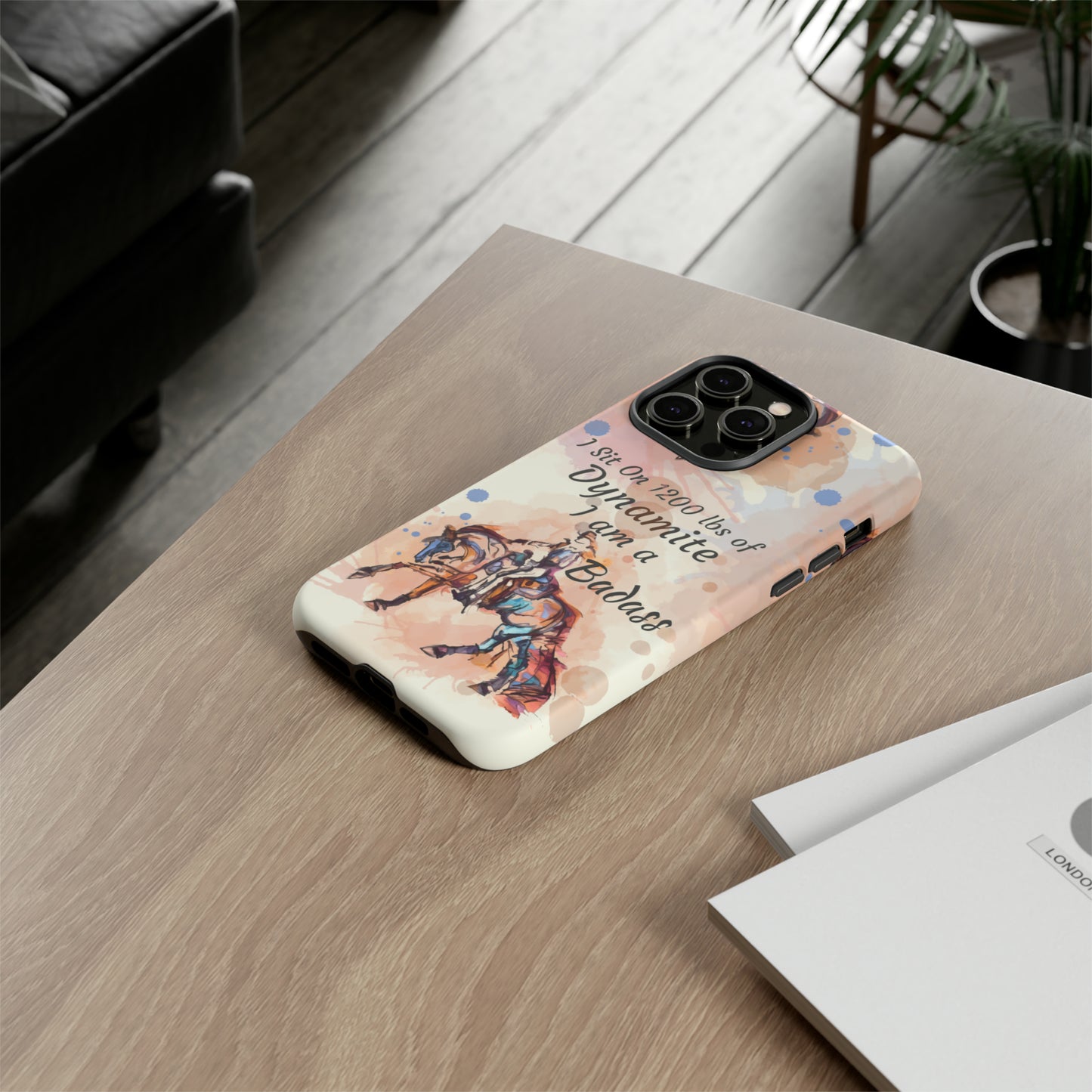 Swearing Western Watercolor Horse Horse Lover Gift Study Tough Case Phone Case.