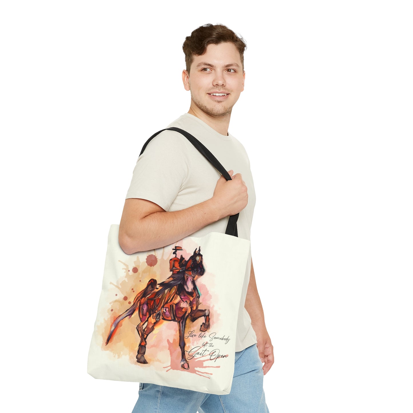 Saddlebred Watercolor Horse Artistic Tote Bag (AOP)