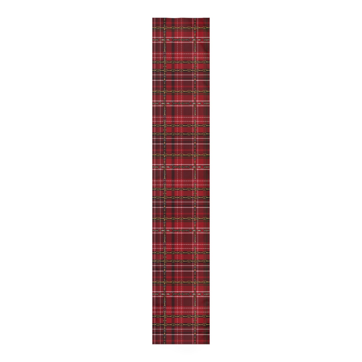 Traditional Christmas Red Equestrian Plaid Table Runner