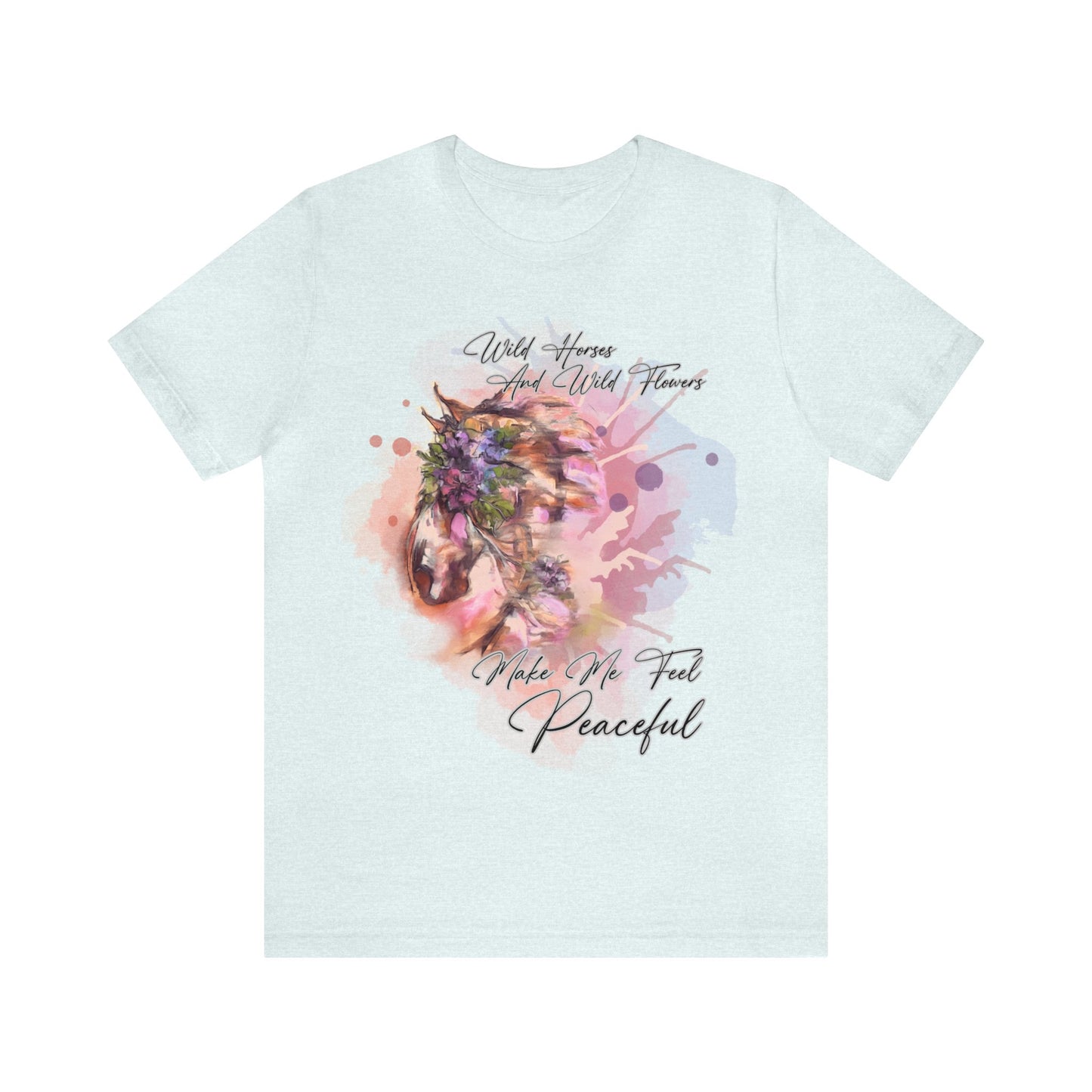 Inspirational Equestrian Horse and Flowers Art Unisex Jersey Short Sleeve Tee