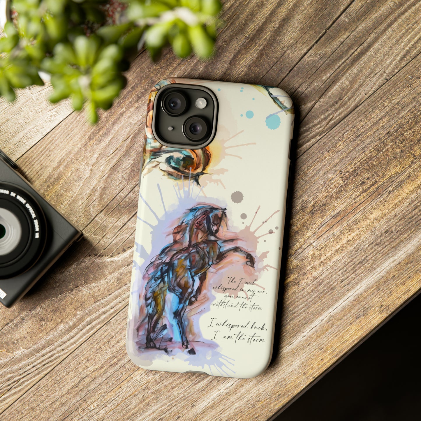 Inspirational Watercolor Horse Horse Lover Gift Study Tough Case Phone Case.