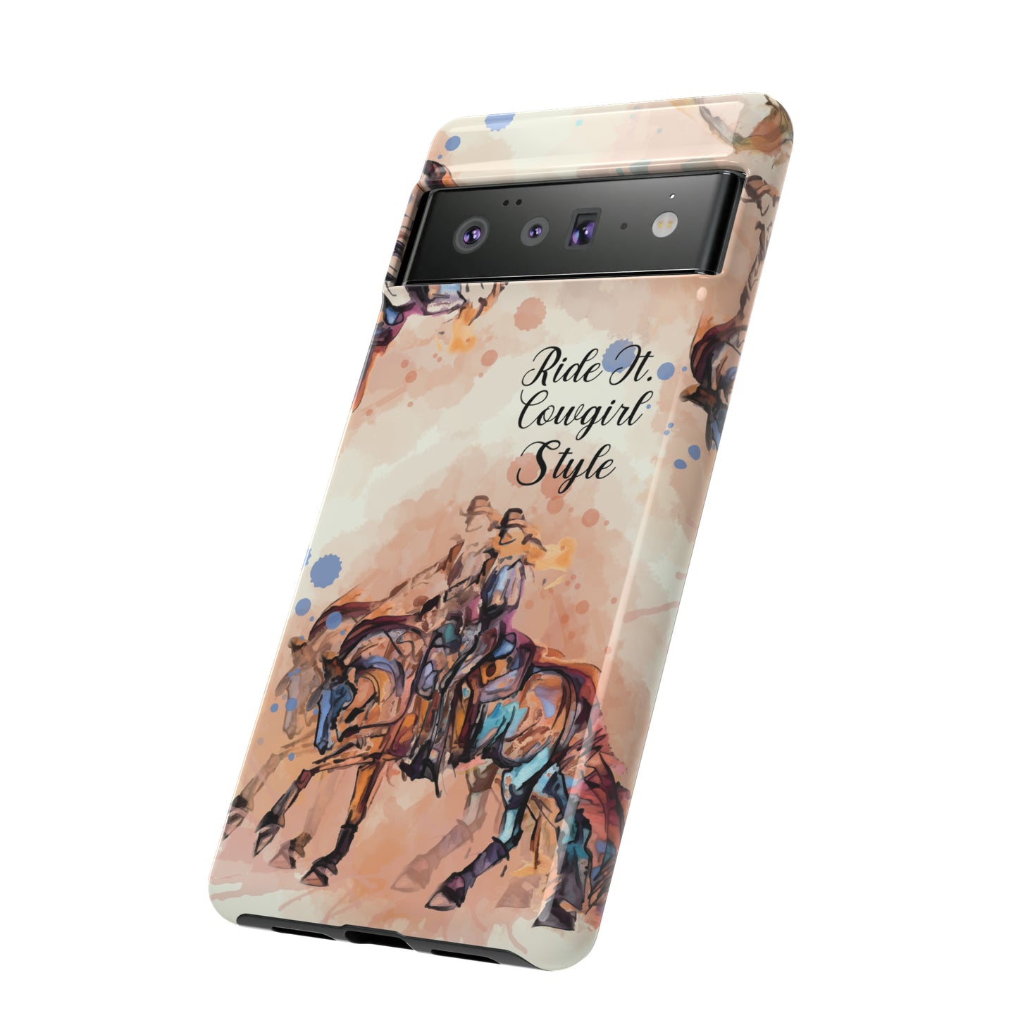 Raunchy Western Horse Watercolor Horse Horse Lover Gift Study Tough Case Phone Case.