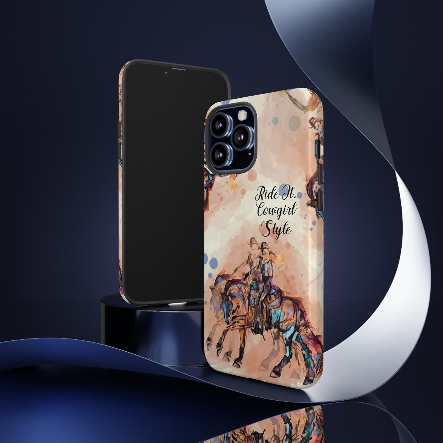 Raunchy Western Horse Watercolor Horse Horse Lover Gift Study Tough Case Phone Case.