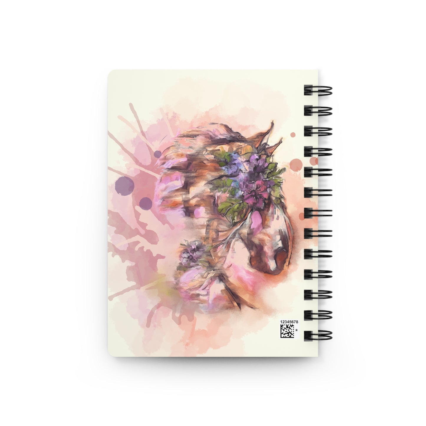 Romantic Water Color Horse Horse Spiral Bound Journal. Dressage Notebook