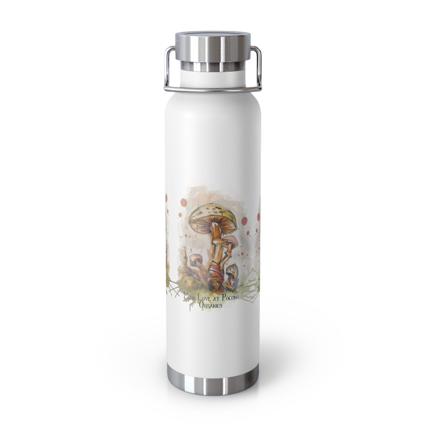 Watercolor Mushroom Artsy Copper Vacuum Insulated Bottle, 22oz