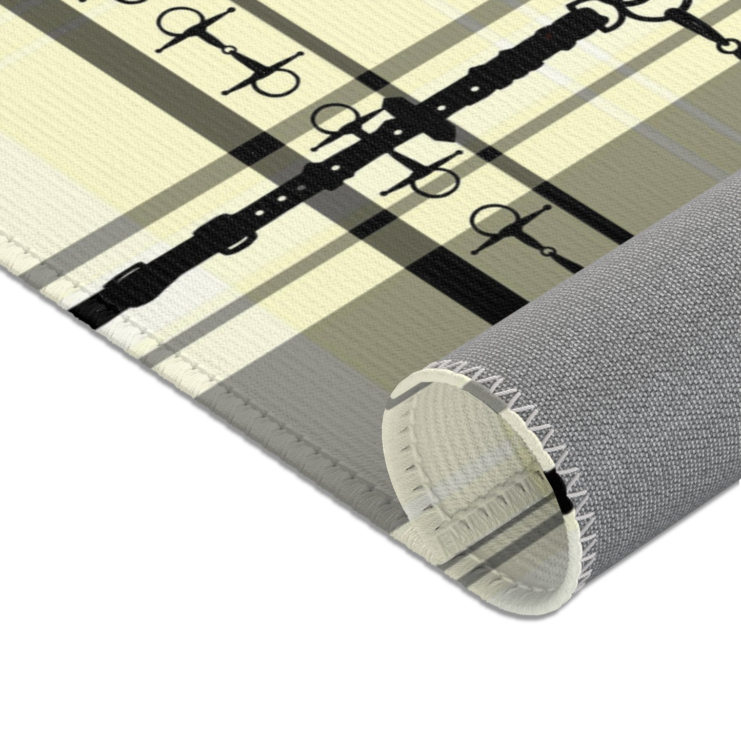 Bits and Reins Hunter Jumper Dressage Area Rug - Show Stall Mat - Tack Room Rug - Horse Lovers Gift - Practice your Test Dressage Rug