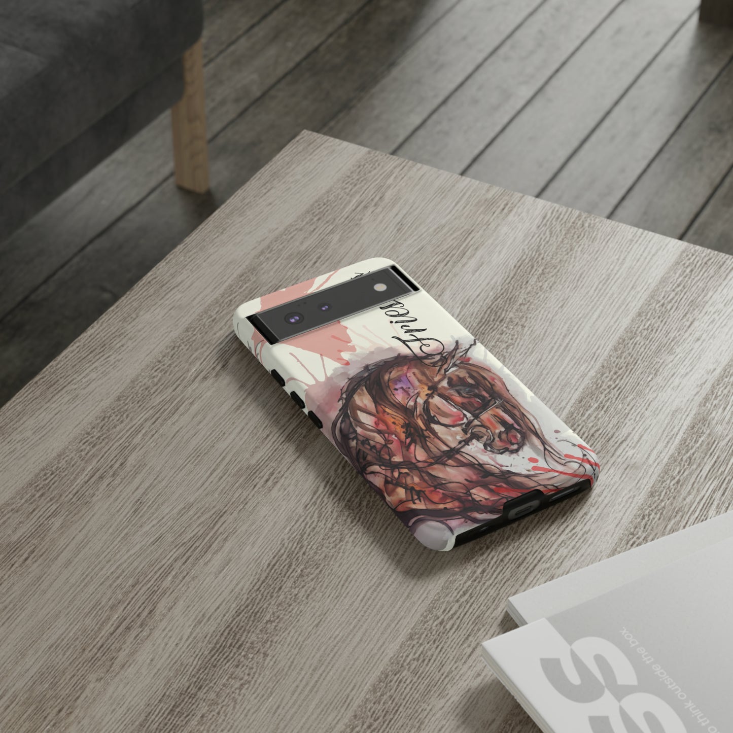 Friesian Watercolor Flower crown Horse Horse Lover Gift Study Tough Case Phone Case.