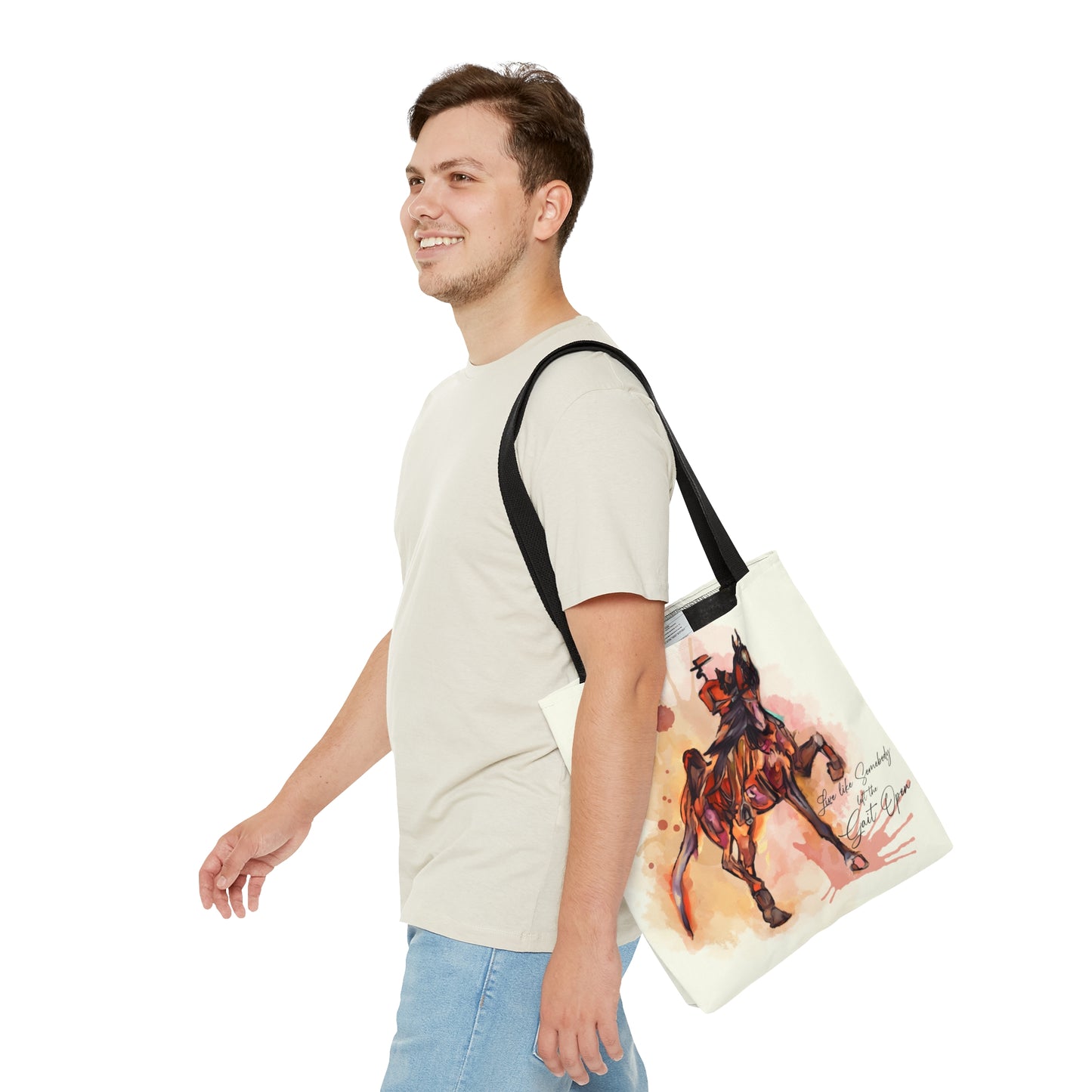 Saddlebred Watercolor Horse Artistic Tote Bag (AOP)