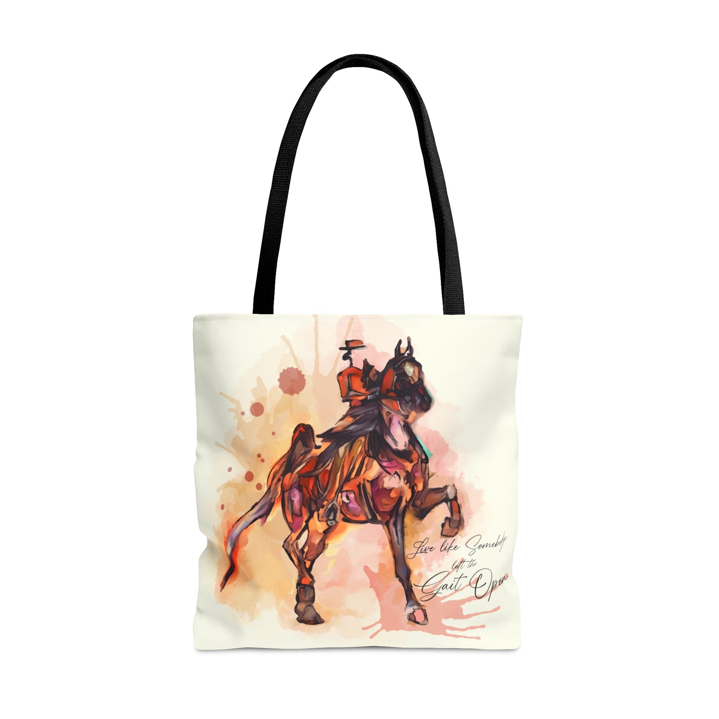Saddlebred Watercolor Horse Artistic Tote Bag (AOP)