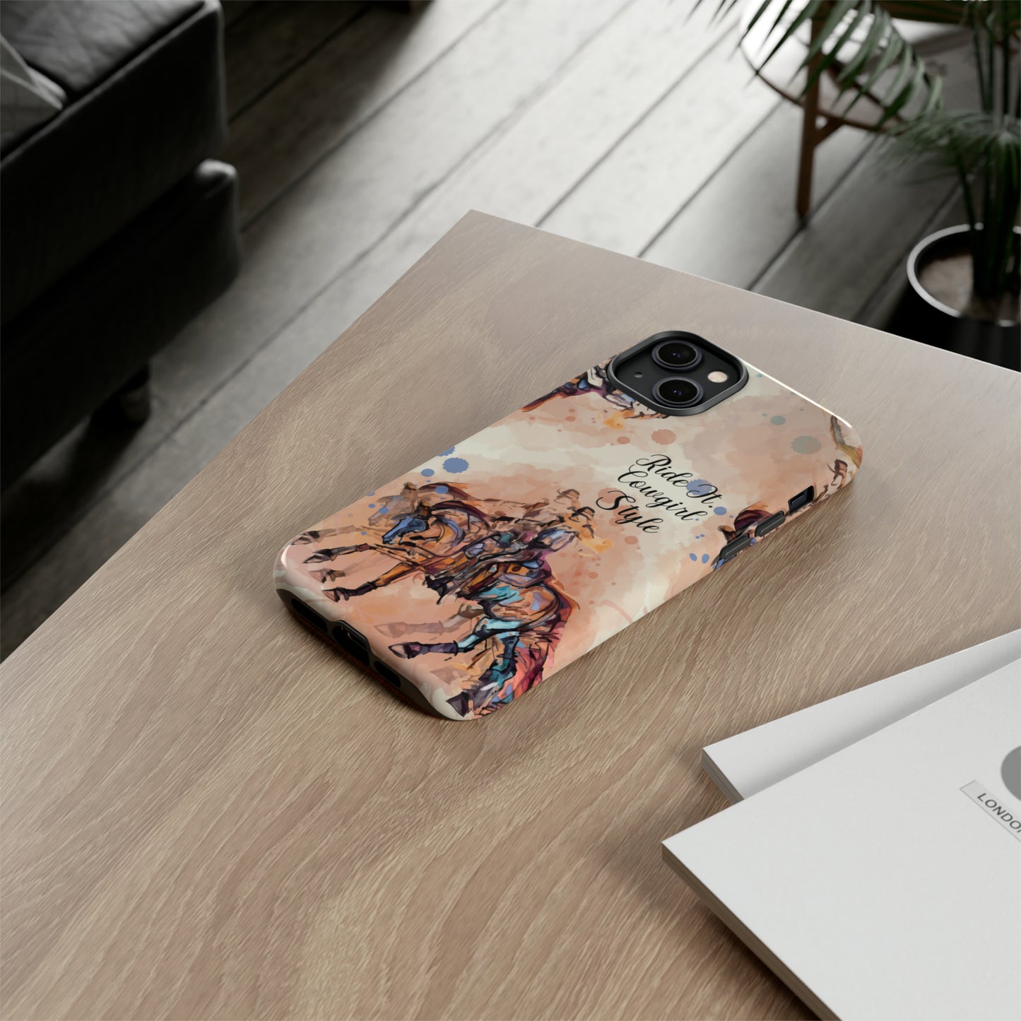 Raunchy Western Horse Watercolor Horse Horse Lover Gift Study Tough Case Phone Case.