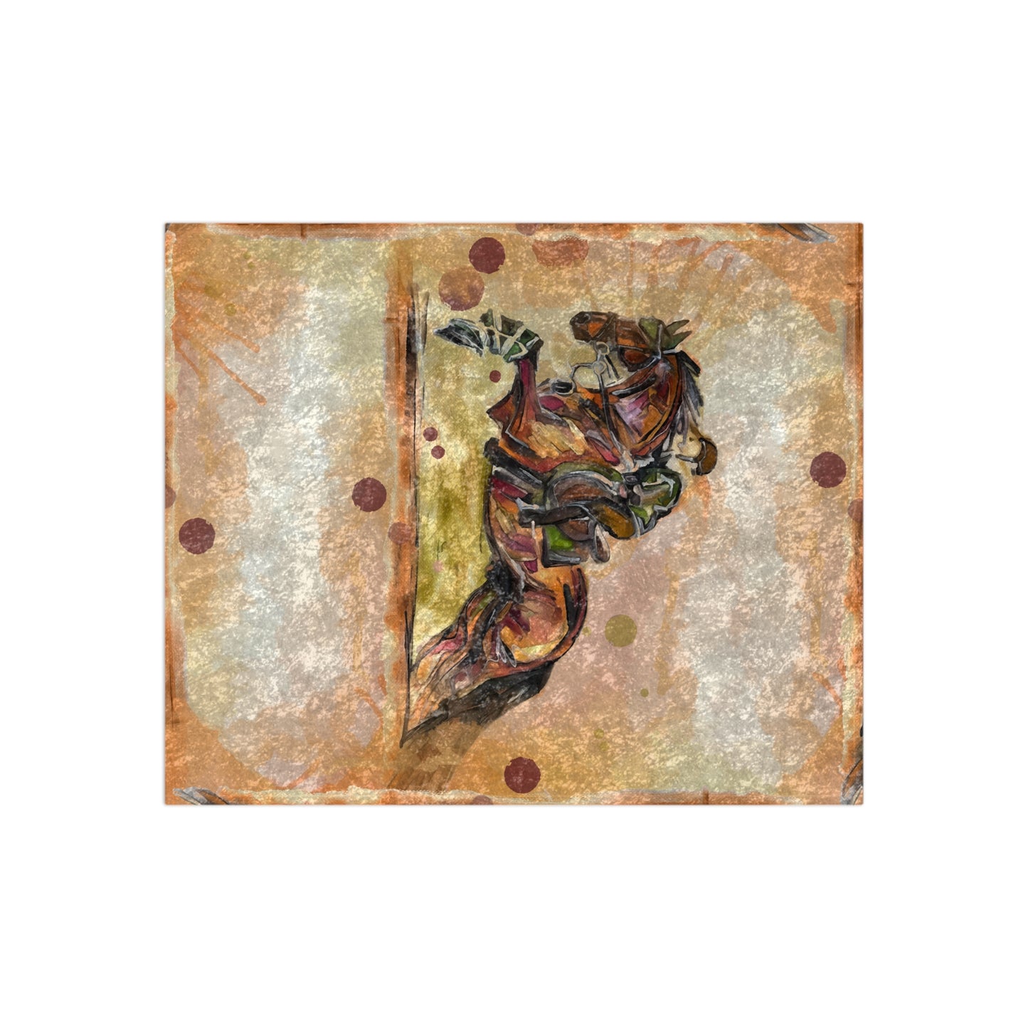 Hunter Jumper Eventing Fox and Hound equestrian crushed Velvet Throw.