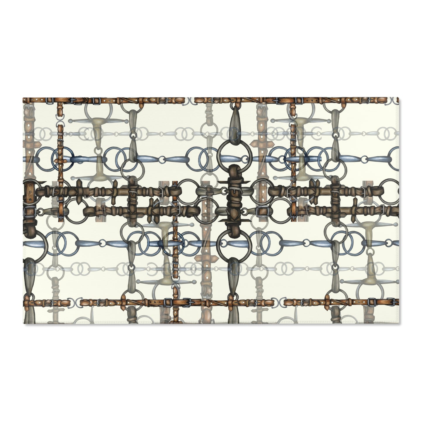 Equestrian Snaffle Bit Pattern Area Rug - Show Stall Mat - Tack Room Rug - Horse Lovers Gift