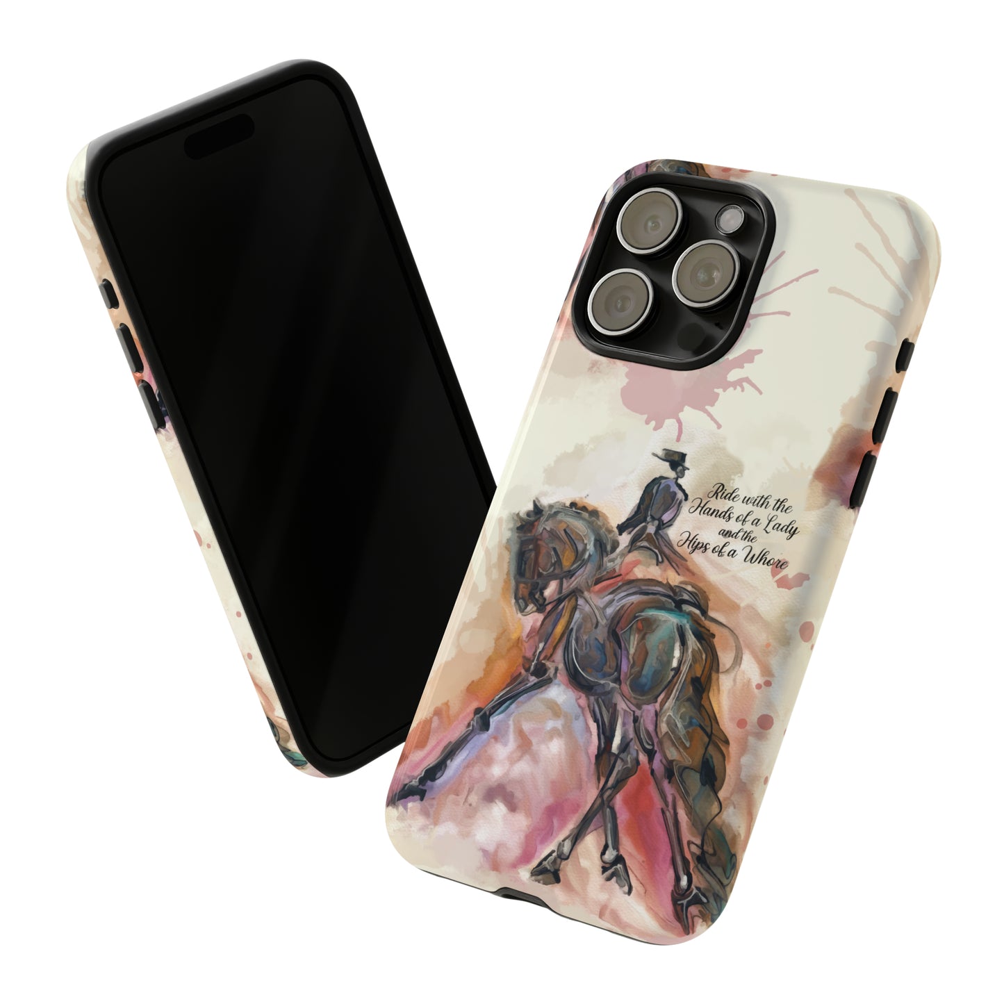 Raunchy Dressage Watercolor Horse Horse Lover Gift Study Tough Case Phone Case.