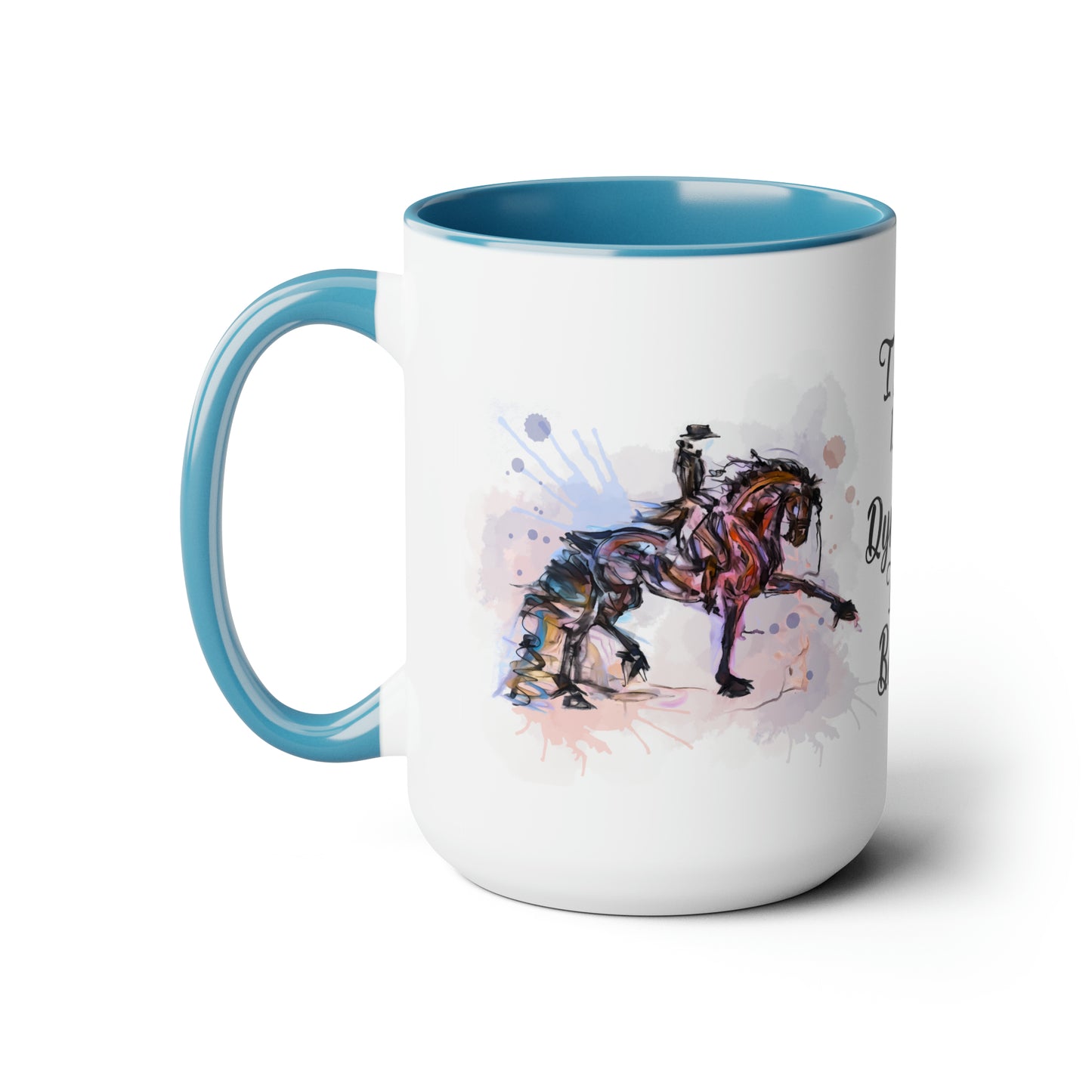 I am a Badass Watercolor Mug . Horse Lover Gift -Two-Tone Coffee Mugs, 15oz