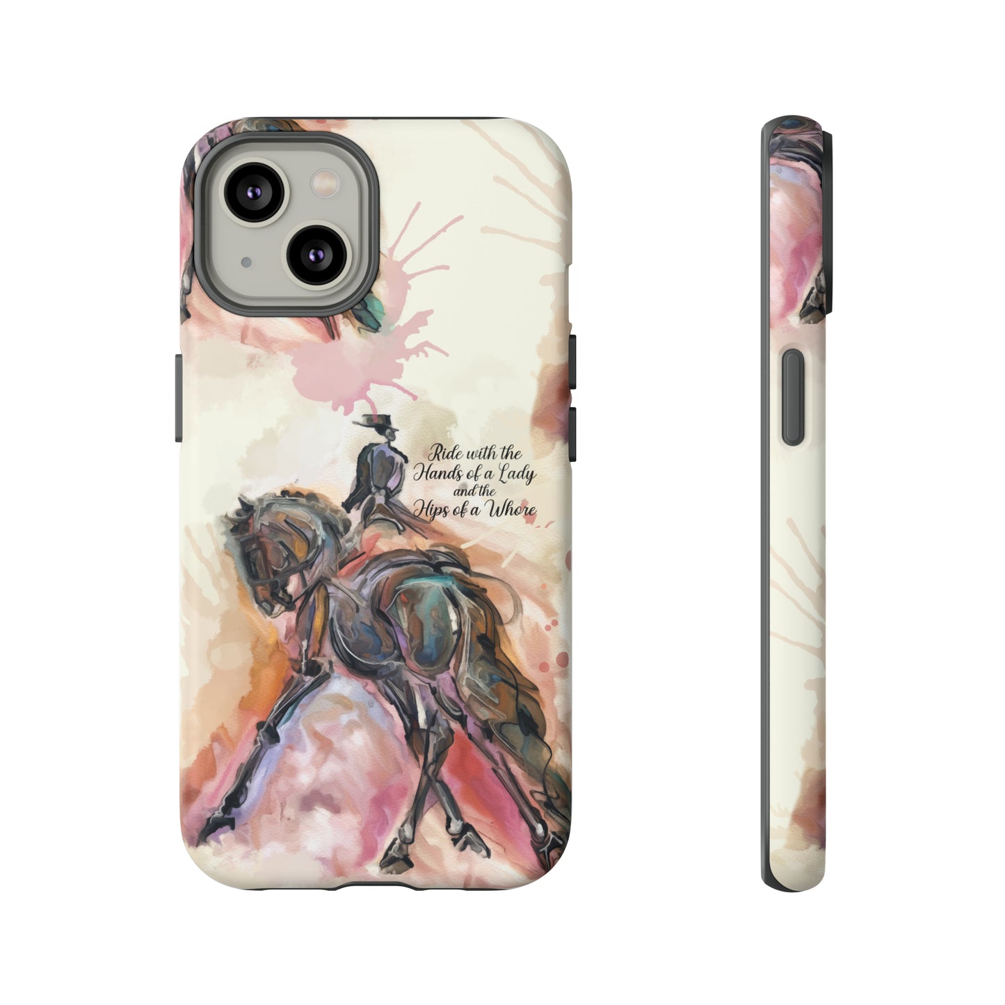Raunchy Dressage Watercolor Horse Horse Lover Gift Study Tough Case Phone Case.