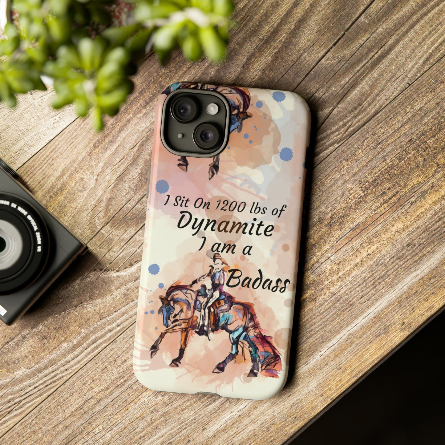 Swearing Western Watercolor Horse Horse Lover Gift Study Tough Case Phone Case.