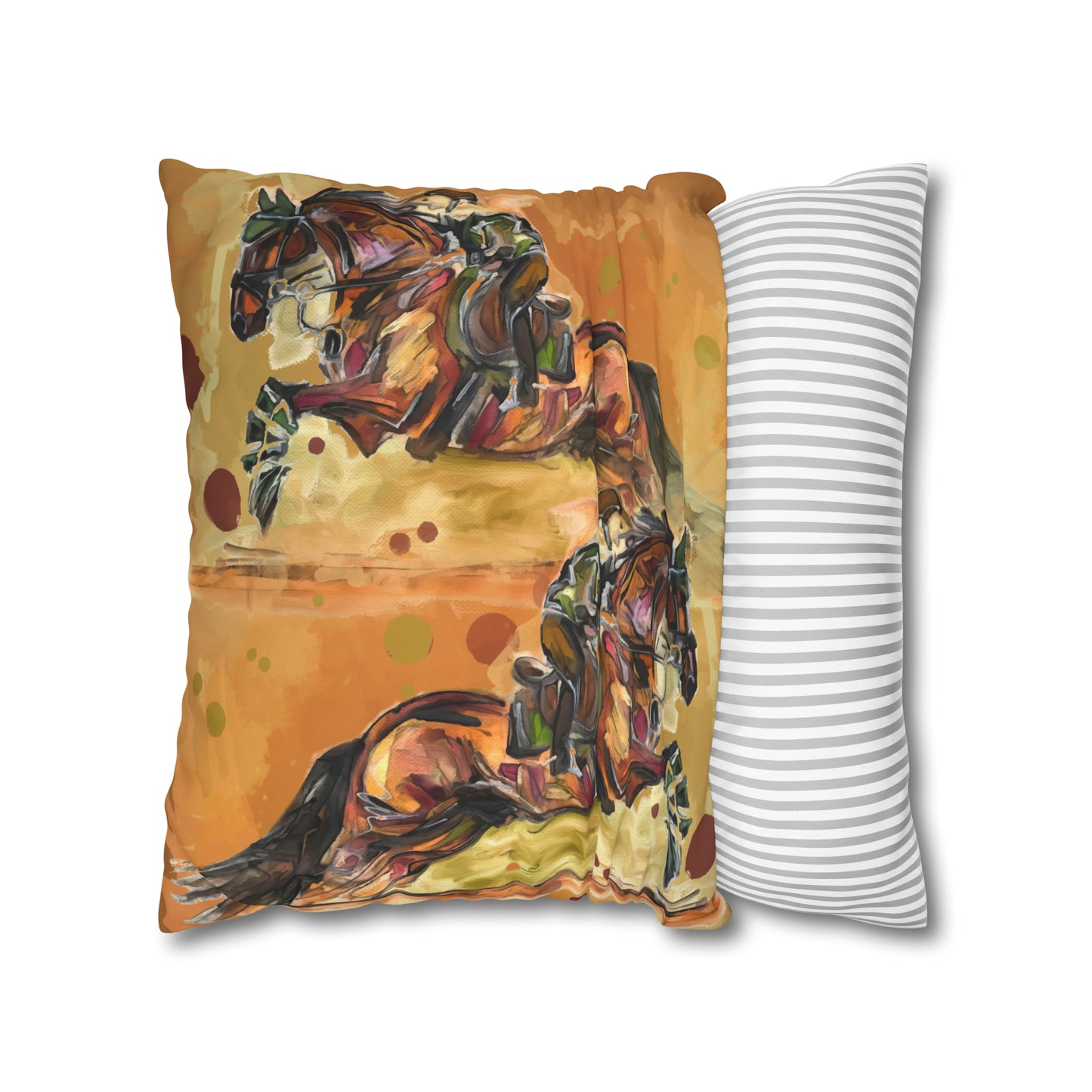 Hunter Jumper Fox and Hound Double sided equestrian bit pattern Polyester PILLOW CASE Pillow Cover 24x24