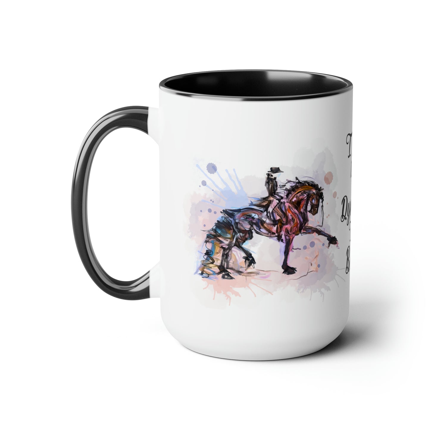 I am a Badass Watercolor Mug . Horse Lover Gift -Two-Tone Coffee Mugs, 15oz