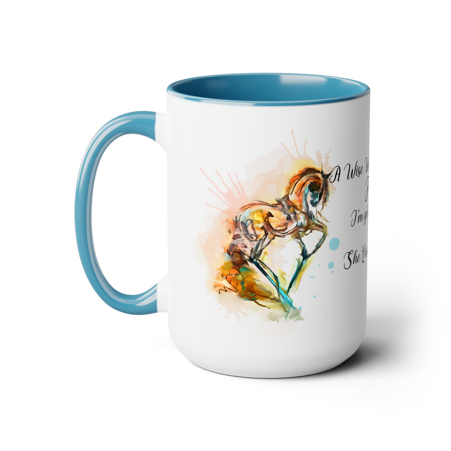 Copy of Copy of Pegasus Water color art . Horse Lover Gift -Two-Tone Coffee Mugs, 15oz