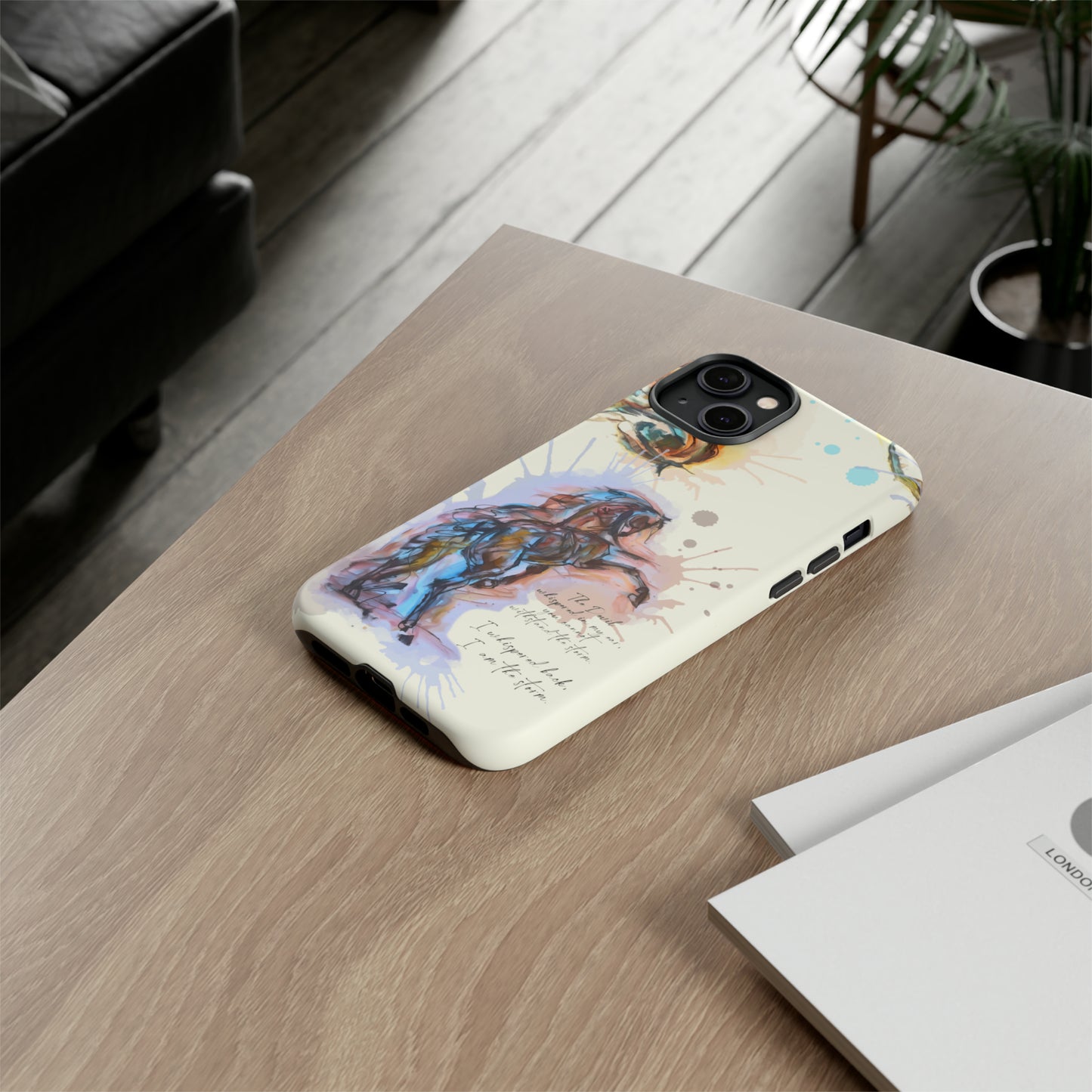 Inspirational Watercolor Horse Horse Lover Gift Study Tough Case Phone Case.