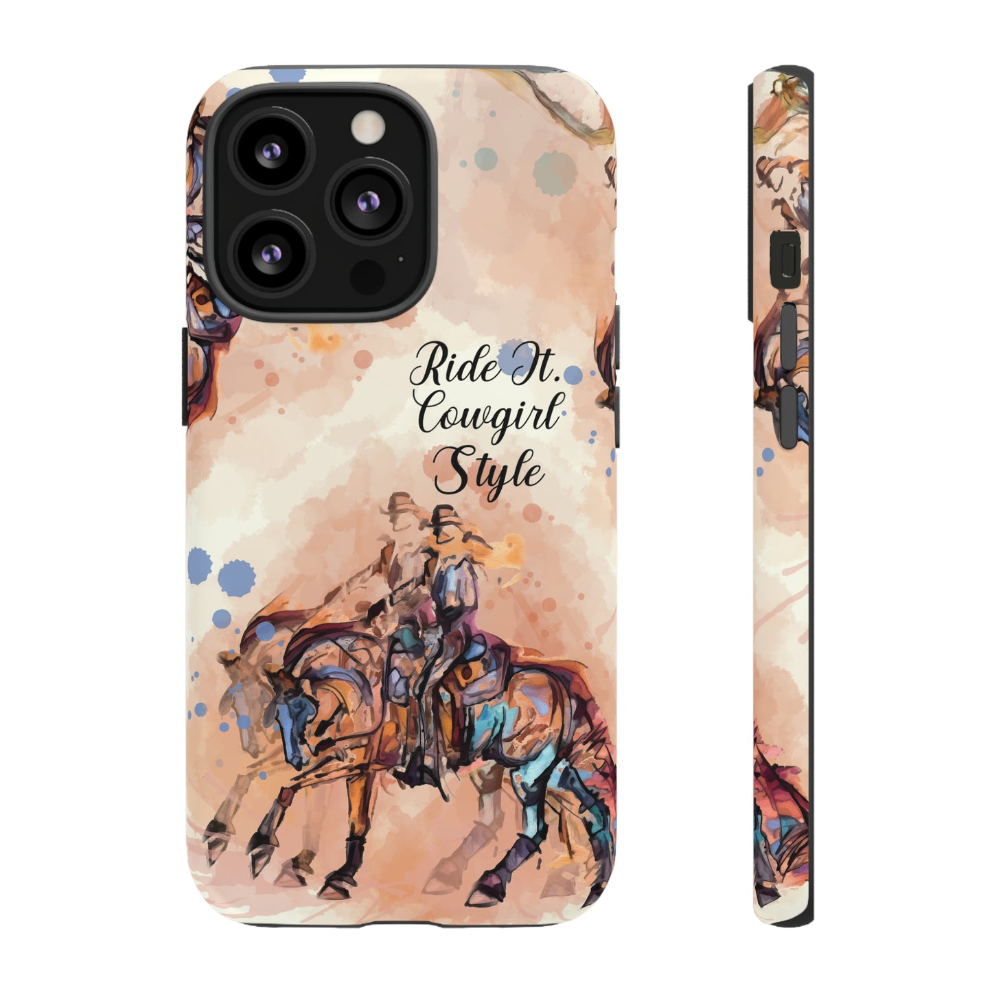 Raunchy Western Horse Watercolor Horse Horse Lover Gift Study Tough Case Phone Case.