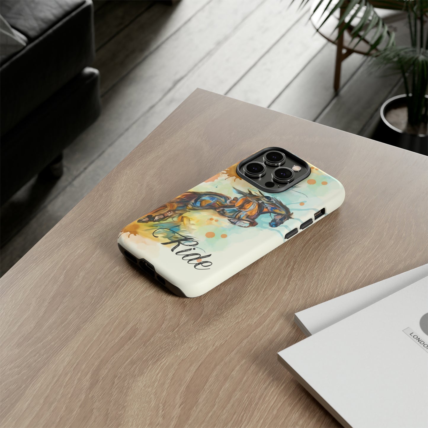 Water color Hunter Jumper Horse arena Study Tough Case Phone Case.