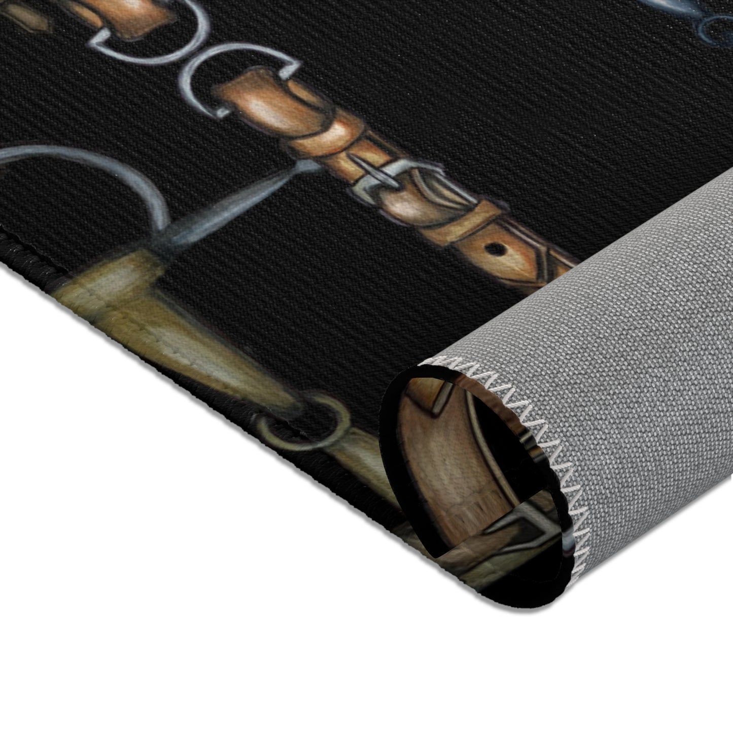 Equestrian Snaffle Bit Pattern Area Rug - Show Stall Mat - Tack Room Rug - Horse Lovers Gift