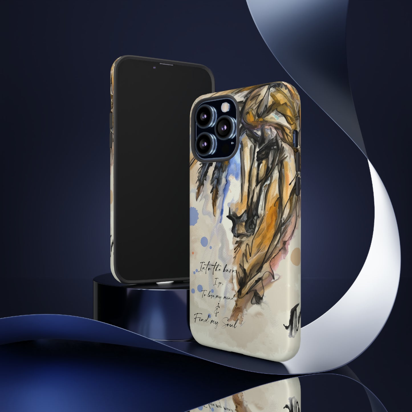 Inspirational Watercolor Horse Horse Lover Gift Study Tough Case Phone Case.