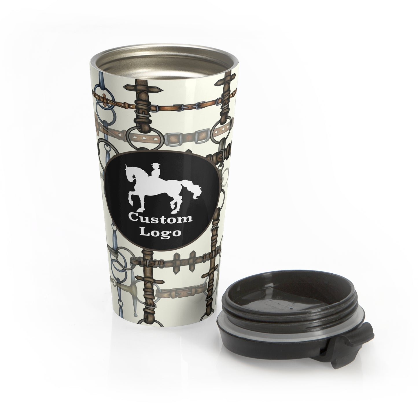Customizable Chaos Bit Ivory Stainless Steel Travel Mug