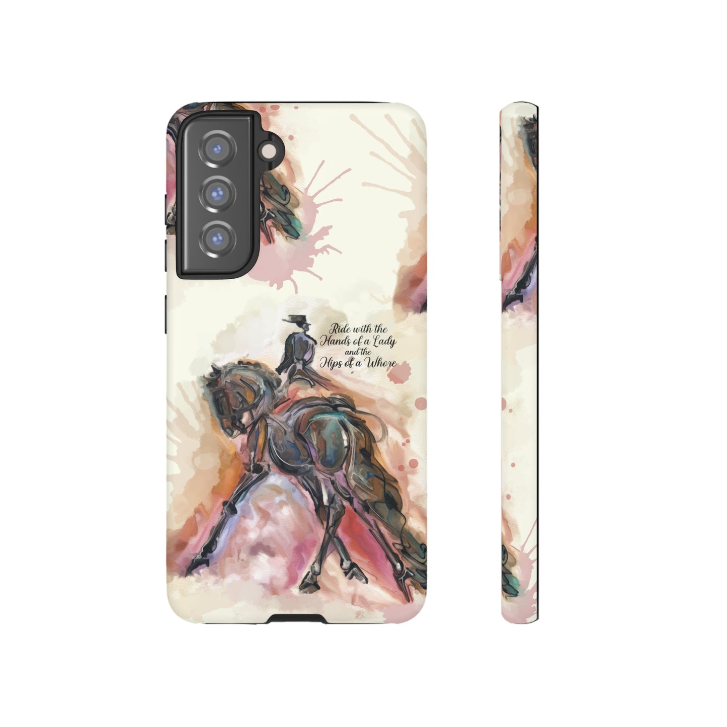 Raunchy Dressage Watercolor Horse Horse Lover Gift Study Tough Case Phone Case.