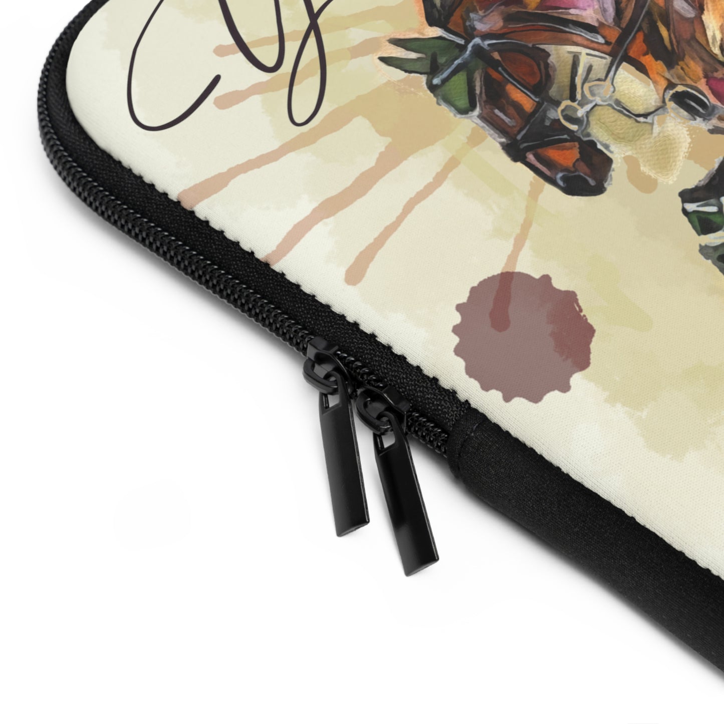 Sassy Eventing Horse Watercolor Laptop Sleeve