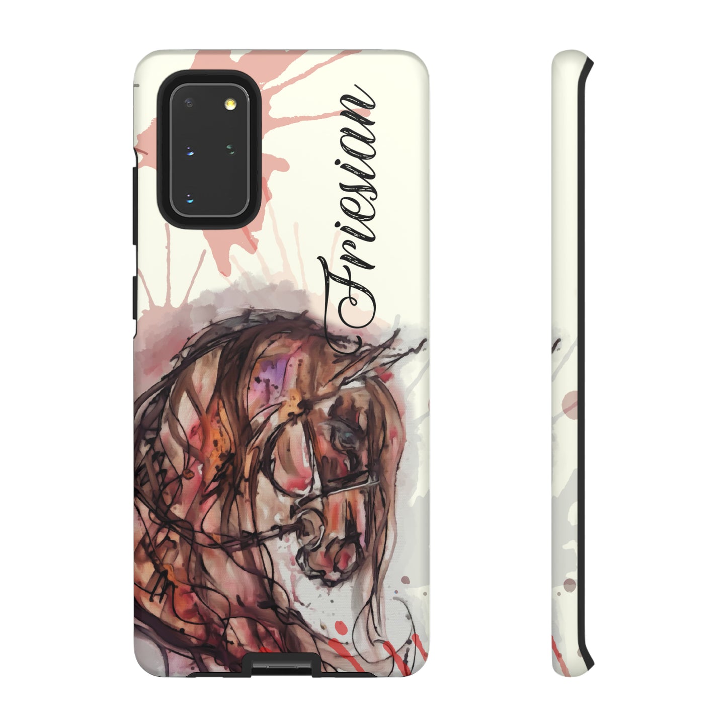Friesian Watercolor Flower crown Horse Horse Lover Gift Study Tough Case Phone Case.