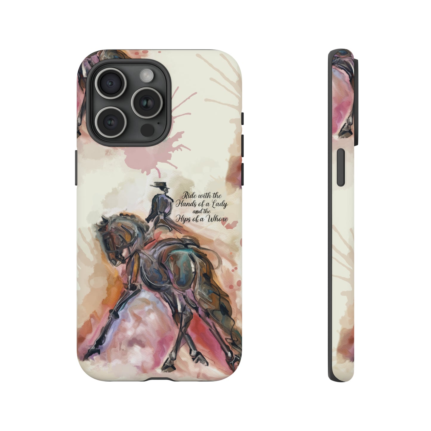 Raunchy Dressage Watercolor Horse Horse Lover Gift Study Tough Case Phone Case.