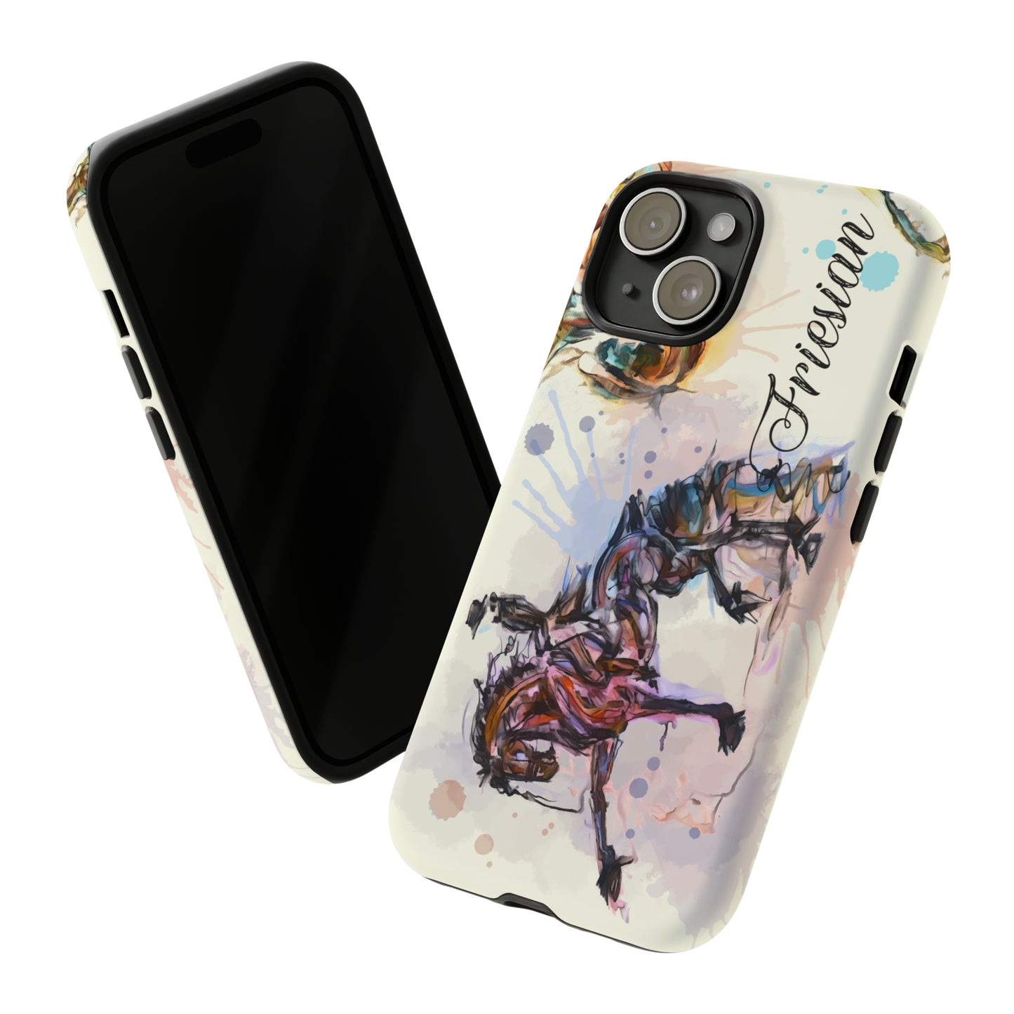 Friesian Watercolor Horse Horse Lover Gift Study Tough Case Phone Case.