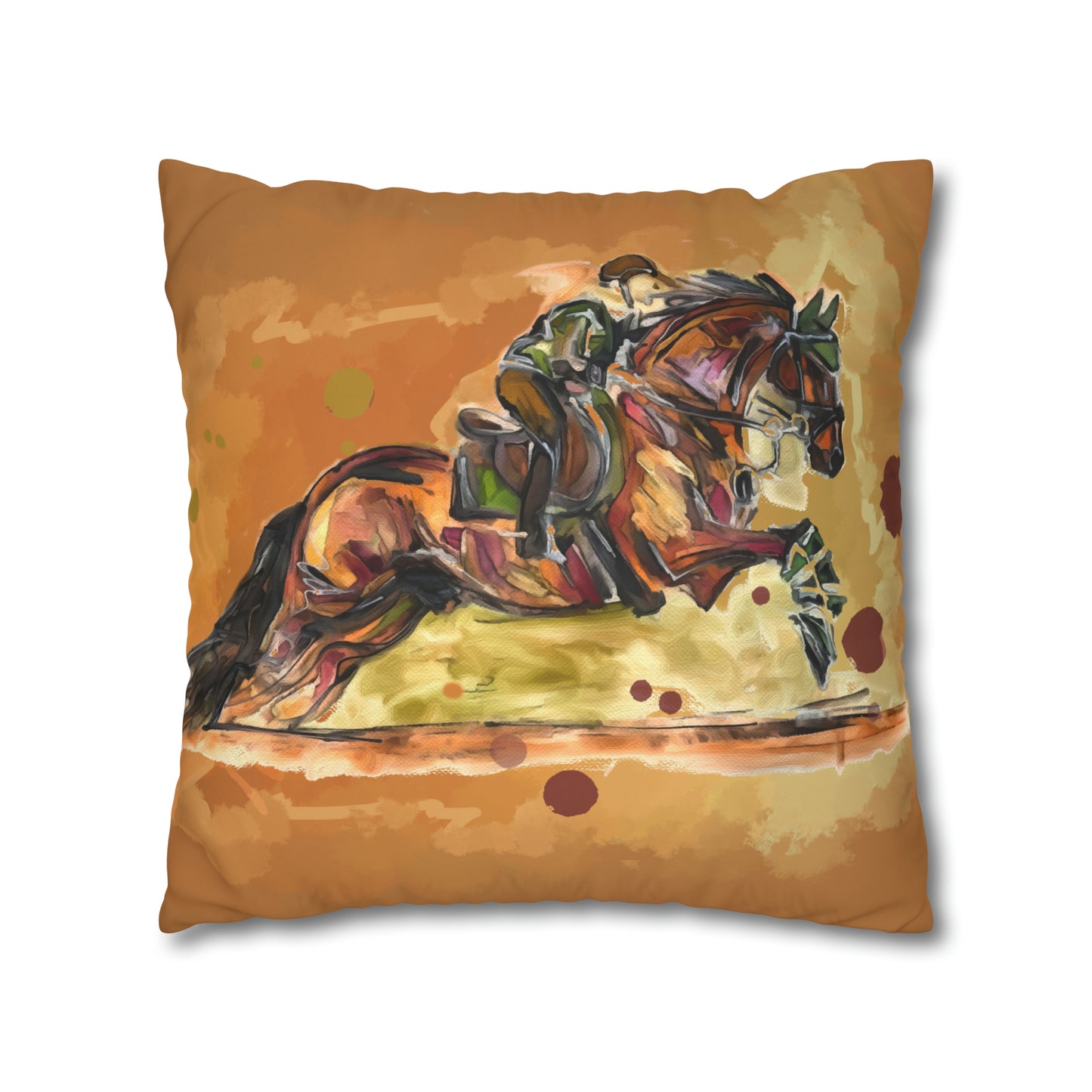 Hunter Jumper Fox and Hound Double sided equestrian bit pattern Polyester PILLOW CASE Pillow Cover 24x24