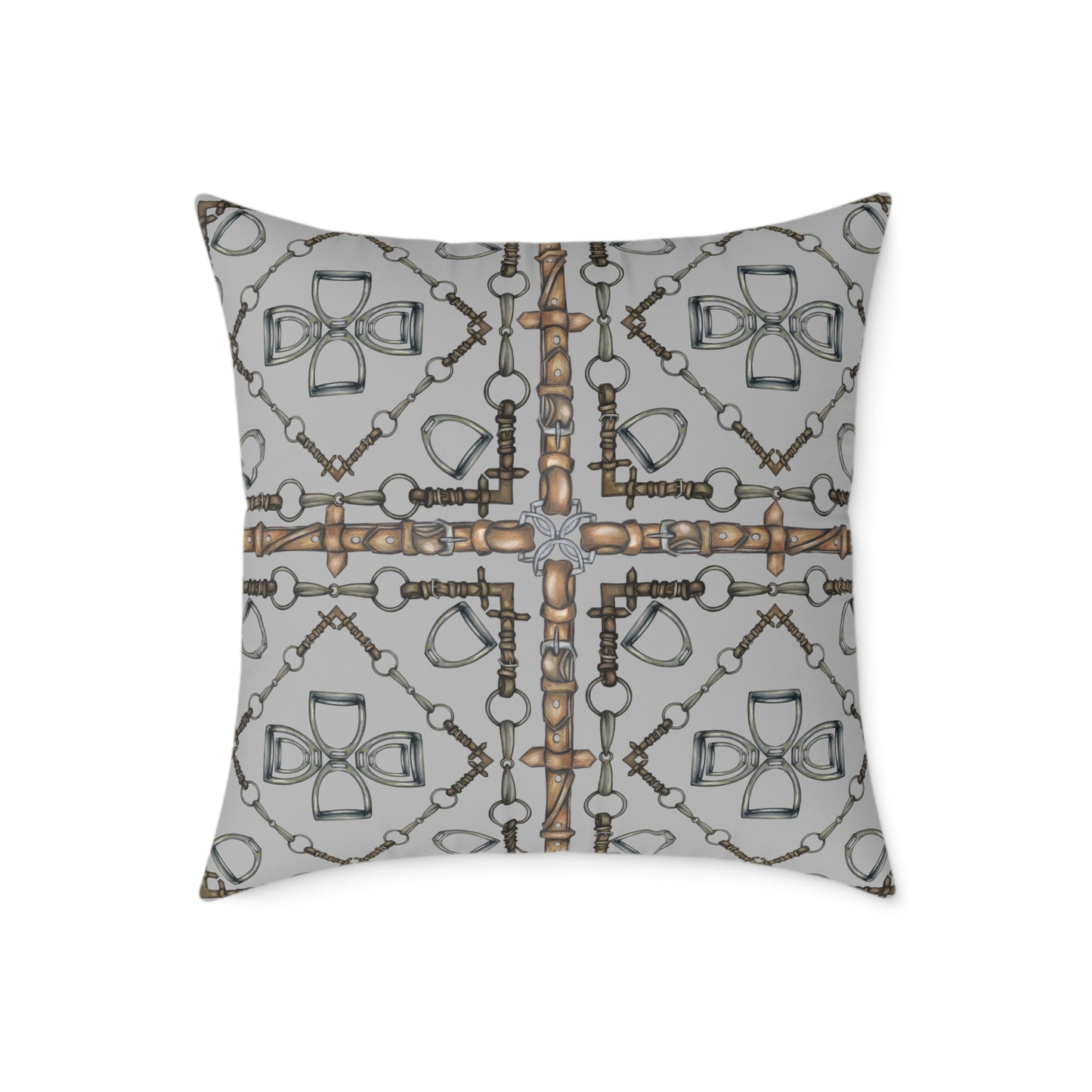Snaffle Bit Equestrian Home Decor. Hunter Jumper Dressage Bit and Reins Pillow. My original Artwork printed on a pillow. 101 Bits co
