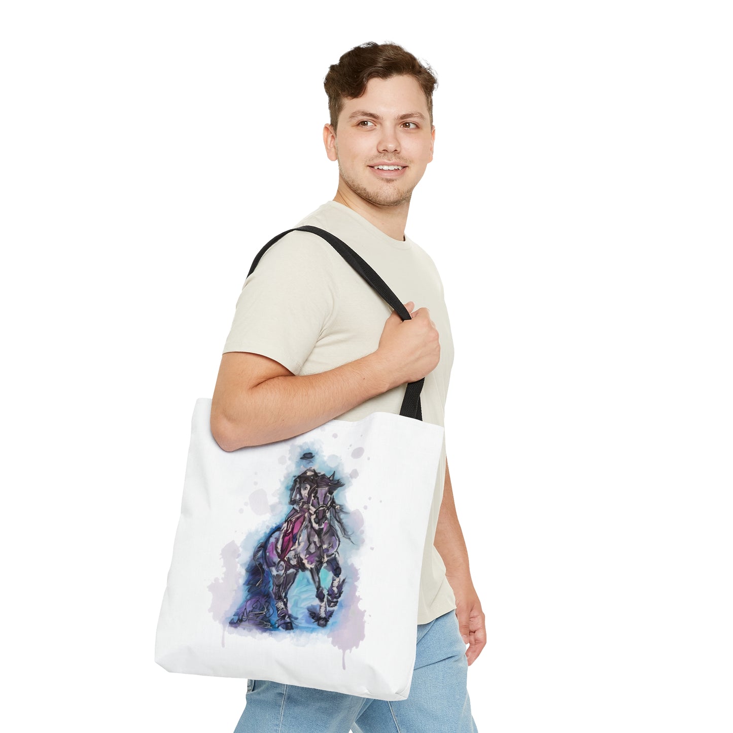 Purple Watercolor Horse Artistic Tote Bag