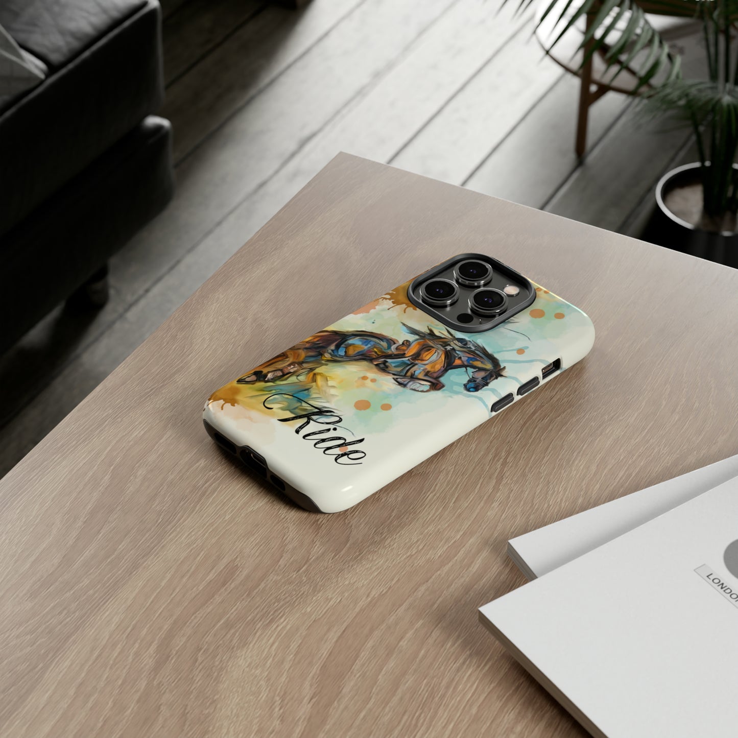 Water color Hunter Jumper Horse arena Study Tough Case Phone Case.
