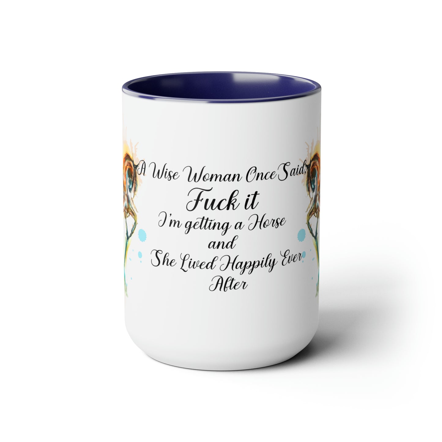 Copy of Copy of Pegasus Water color art . Horse Lover Gift -Two-Tone Coffee Mugs, 15oz