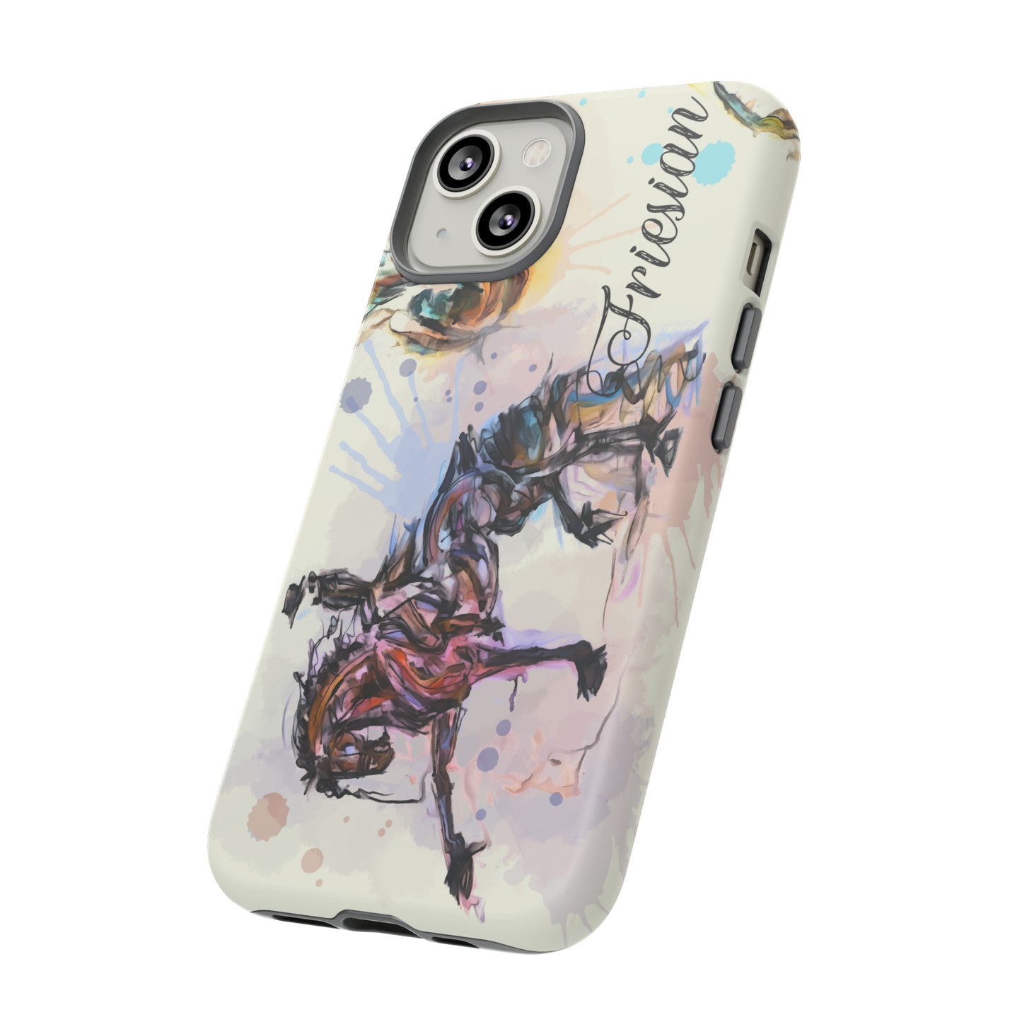 Friesian Watercolor Horse Horse Lover Gift Study Tough Case Phone Case.
