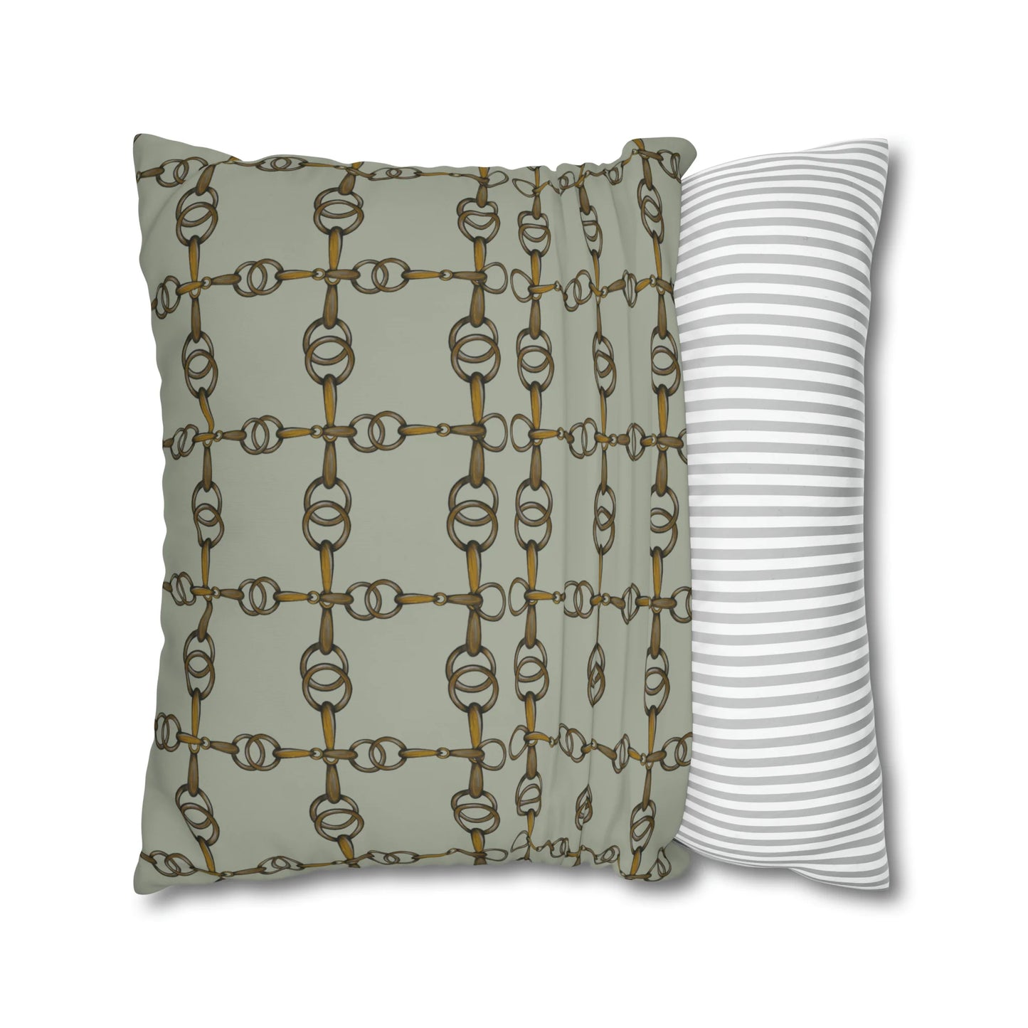 Green Linear Bits Double Sided Equestrian Chaos Bit Pillow Case