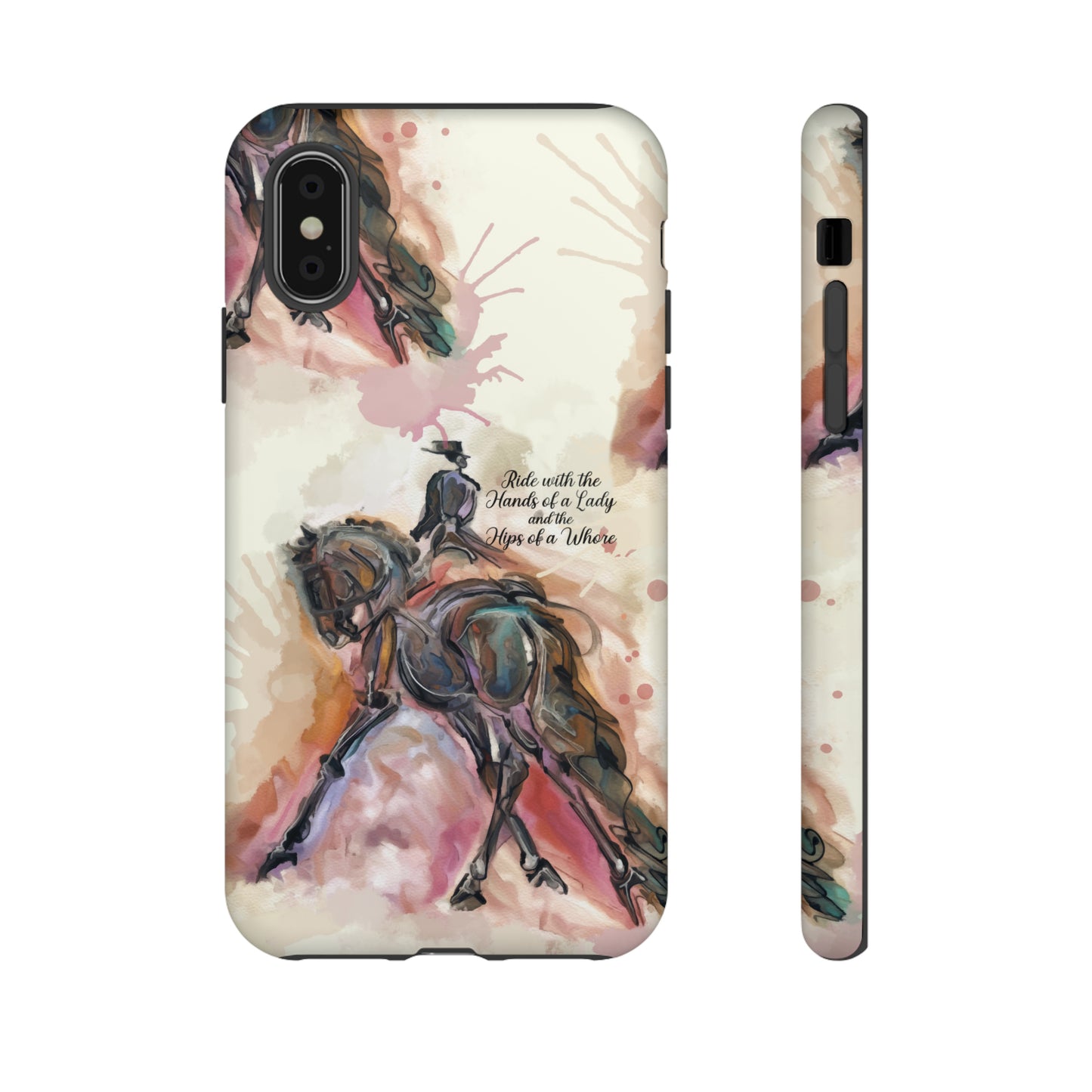 Raunchy Dressage Watercolor Horse Horse Lover Gift Study Tough Case Phone Case.
